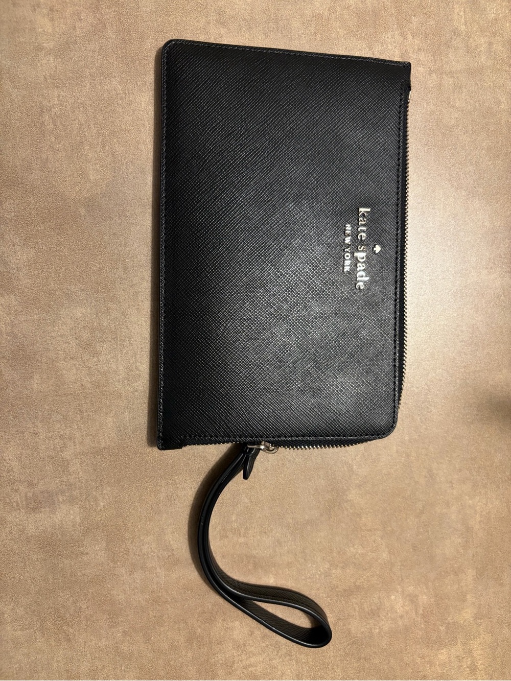 Kate Spade Black Leather Zip Wristlet for women